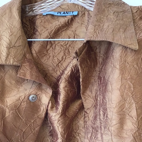 Planet Top Silk O/S Gold Blouse Jacket - Picture 6 of 6
